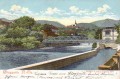NÖ: Gruß aus Gloggnitz um 1900 mit Brücke und Fluss